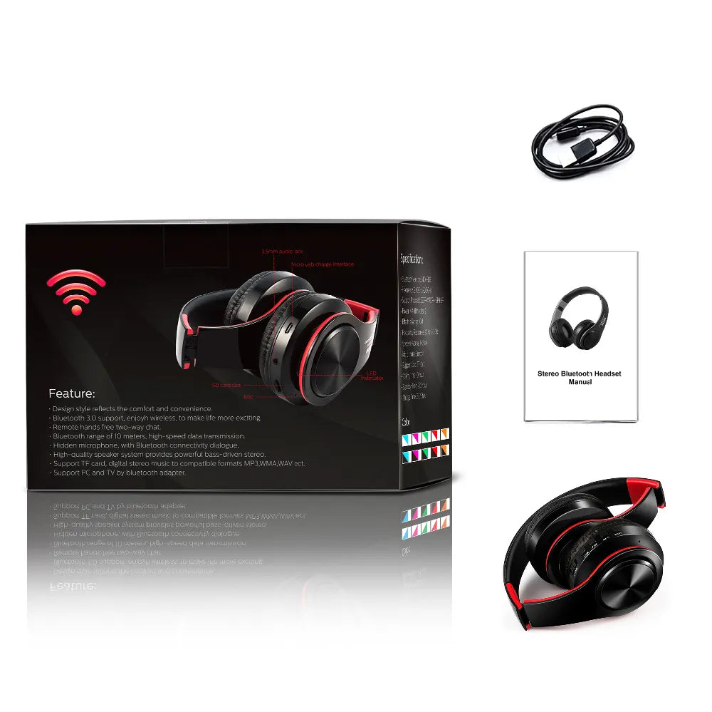 Bluetooth Headphone Supports SD Card with Mic for Mobile